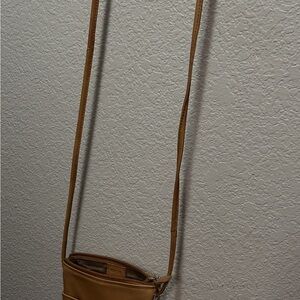 Elegant Tan Genuine Leather Crossbody Bag